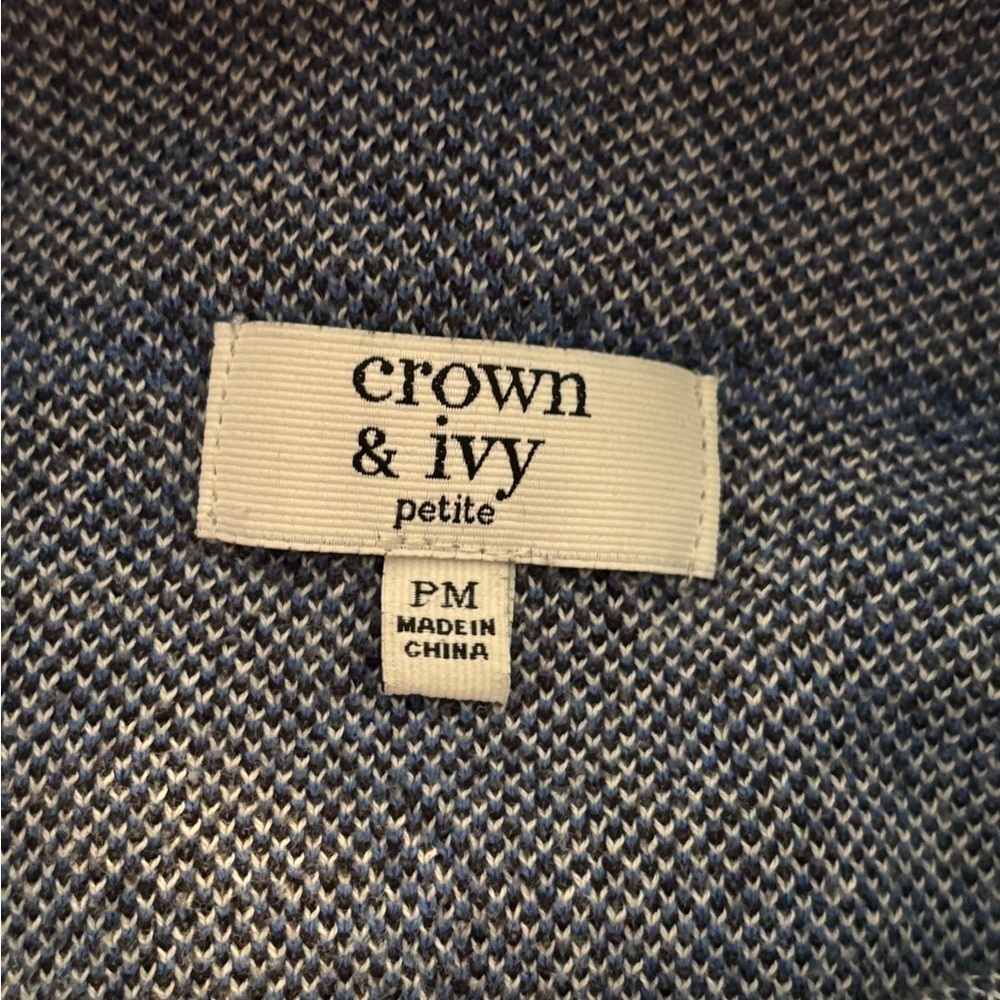 Crown & Ivy Blue, Black and White Turtleneck Sweater - Picture 6 of 7
